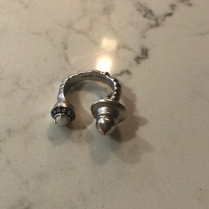 Kendra Scott Silver Opal Open Adjustable Ring